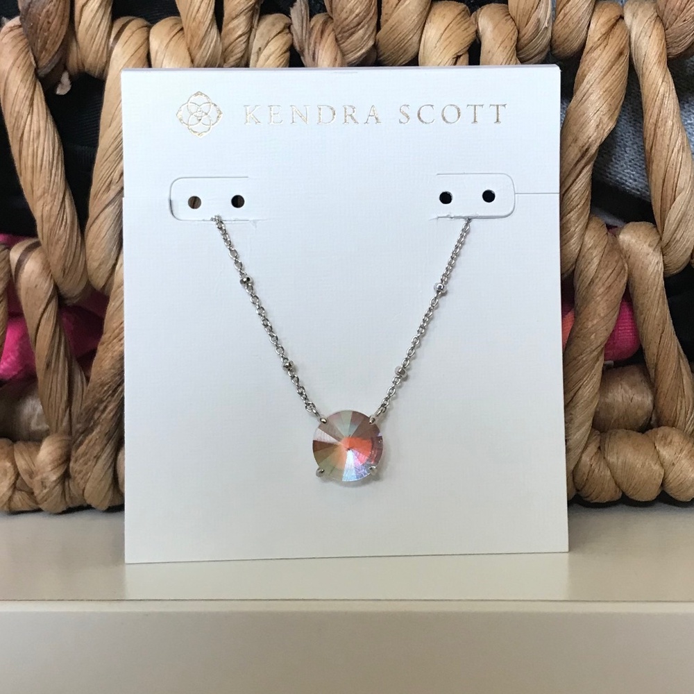 Kendra Scott Jolie Silver Pendant Necklace in Dichroic Glass